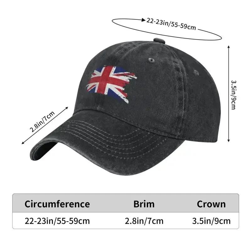 Individuelle Baumwoll-Baseballkappe mit UK-Flagge, für Outdoor, Damen, Herren, verstellbar, Union Jack, Britisch, Stolzer Papa Hut