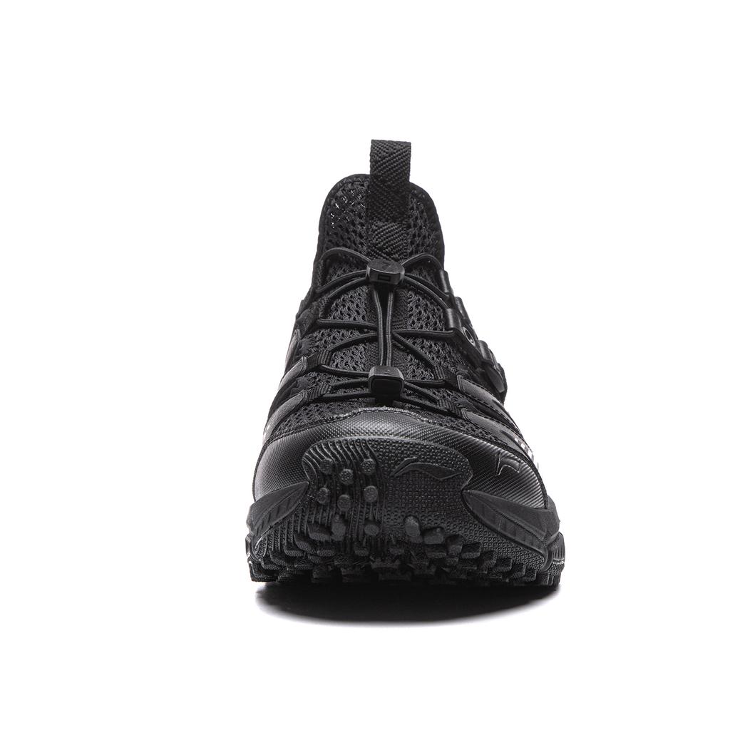 Li Ning Cushioning Slip Resistant Abrasion Resistant Support Lightweight Low Top Casual Running Shoes Men's Black ARSW121-2