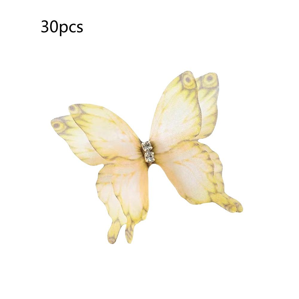 

30 шт 4,85 см 3D Аплікація-метелик DIY Аксесуари для рукоділля Новий Матеріал для одягу Сережки Шпилька для волосся жовтий