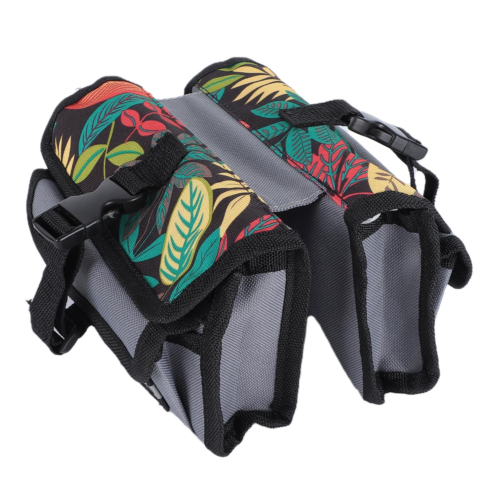 Bike Front Frame Bag Bicycle Twin Storage Top Tube Bag Pouch with Reflective Stripe