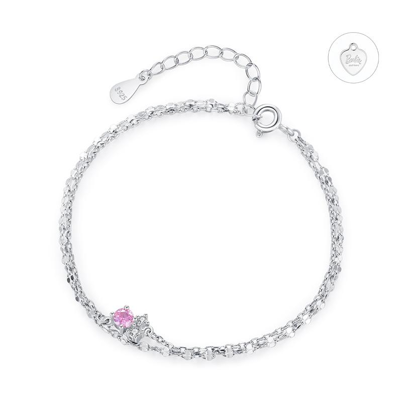 Barbie Bracelet [Sterling Silver·Original Design] Pollen Zircon Double Layer, Temperament and High-Quality First Ins Style Love ZJYSL-YS-008-1