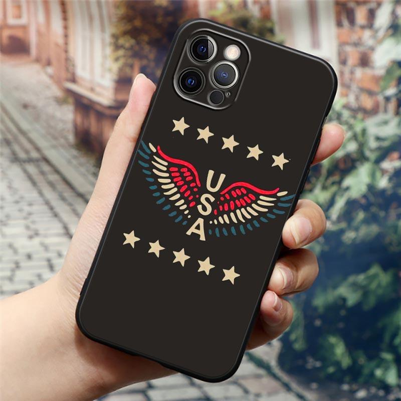 Custodia per Telefono Bandiera Americana USA Stella a Cinque Punte Per Apple iPhone 16 15 14 13 12 11 Pro Max XR XS Max 7 8 Plus SE2 Cover Posteriore