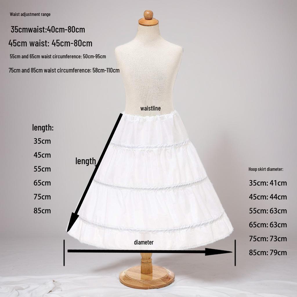 Girls' Princess Dress Crinoline: Puffy Evening & Wedding Skirt with Soft Steel Fishbone