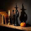 Timeless Gothic Aesthetic Pieces Witch Cat Statue for Home Decor, Resin Decorative Figurine Wiccans Figurine, Mystical Tabletop Ornament Office Living