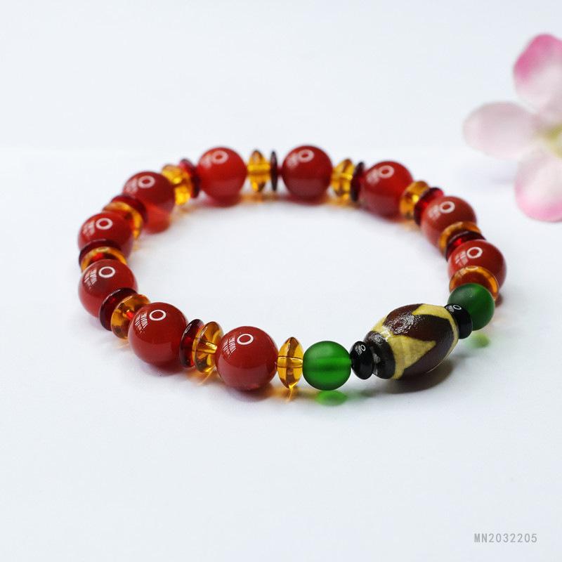 2026 Tooth Tibet Beads Chalcedony Bracelet Red Agate Jewelry Factory Live Delivery S2032205