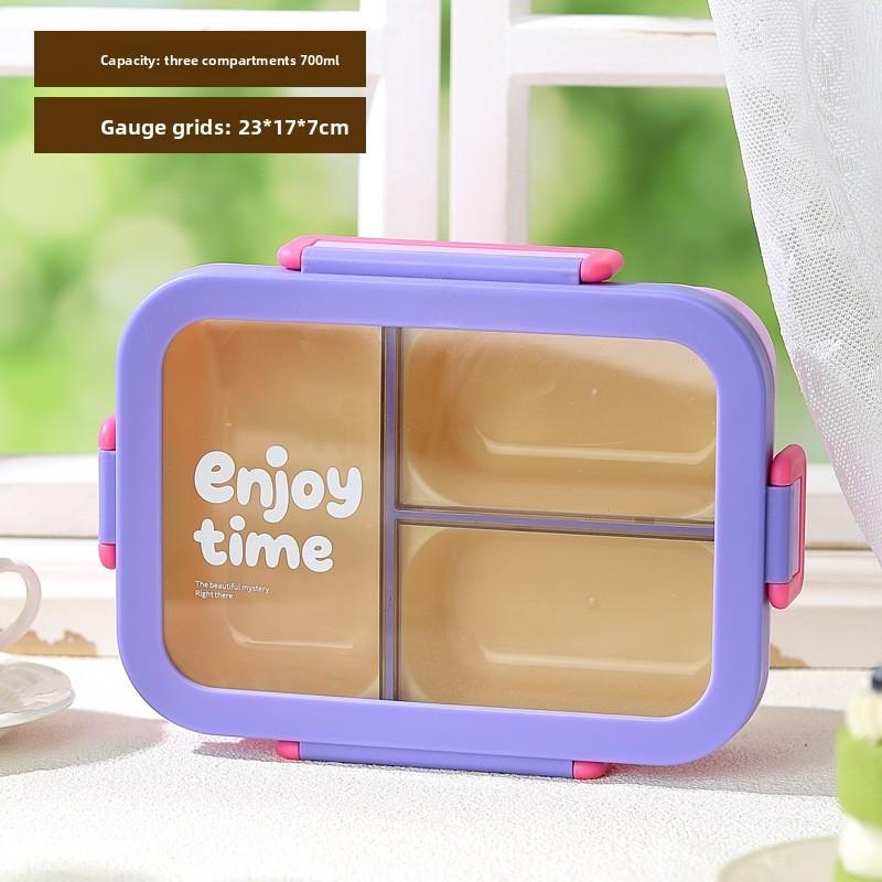 Bento Box With Dividers And Sealed Compartments For Office And School Use