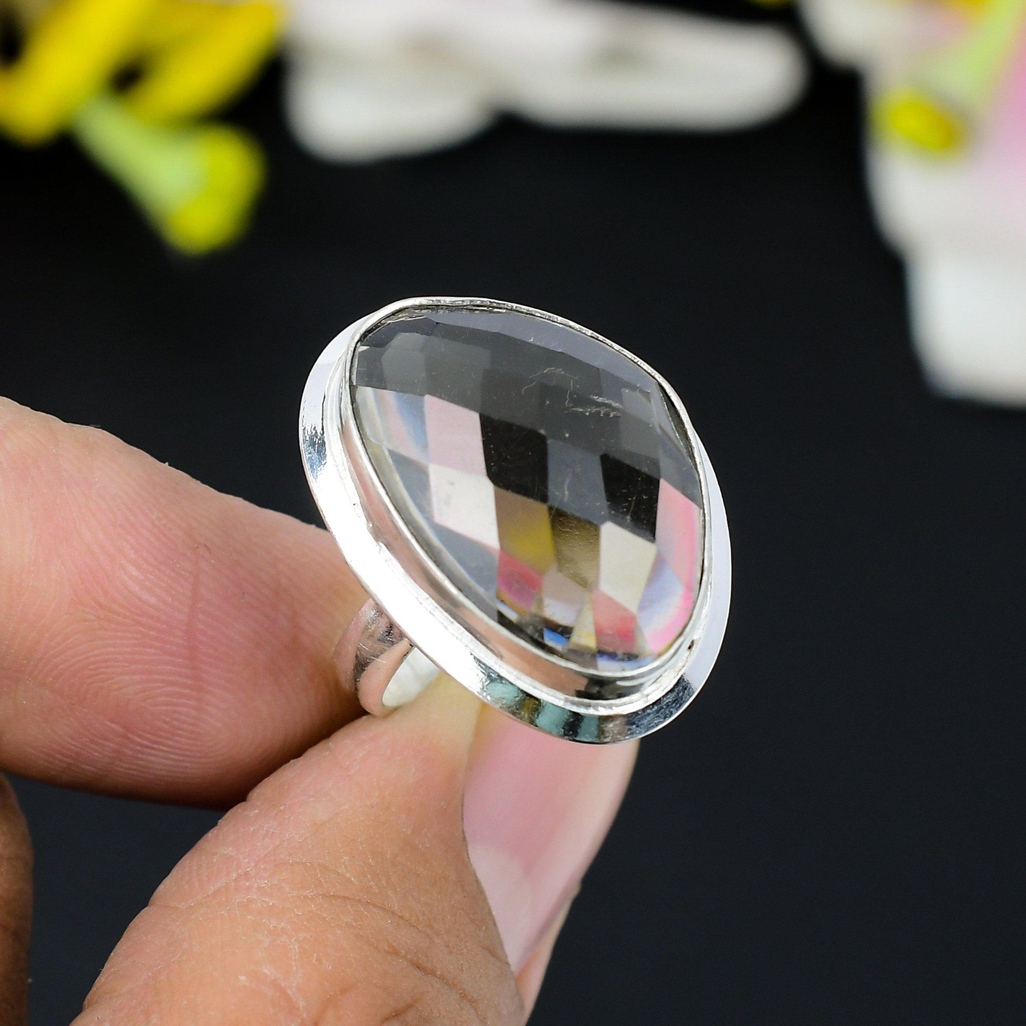 

Smoky Topaz Gemstone Handmade 925 Sterling Silver Jewelry Ring Size 8 KG-335