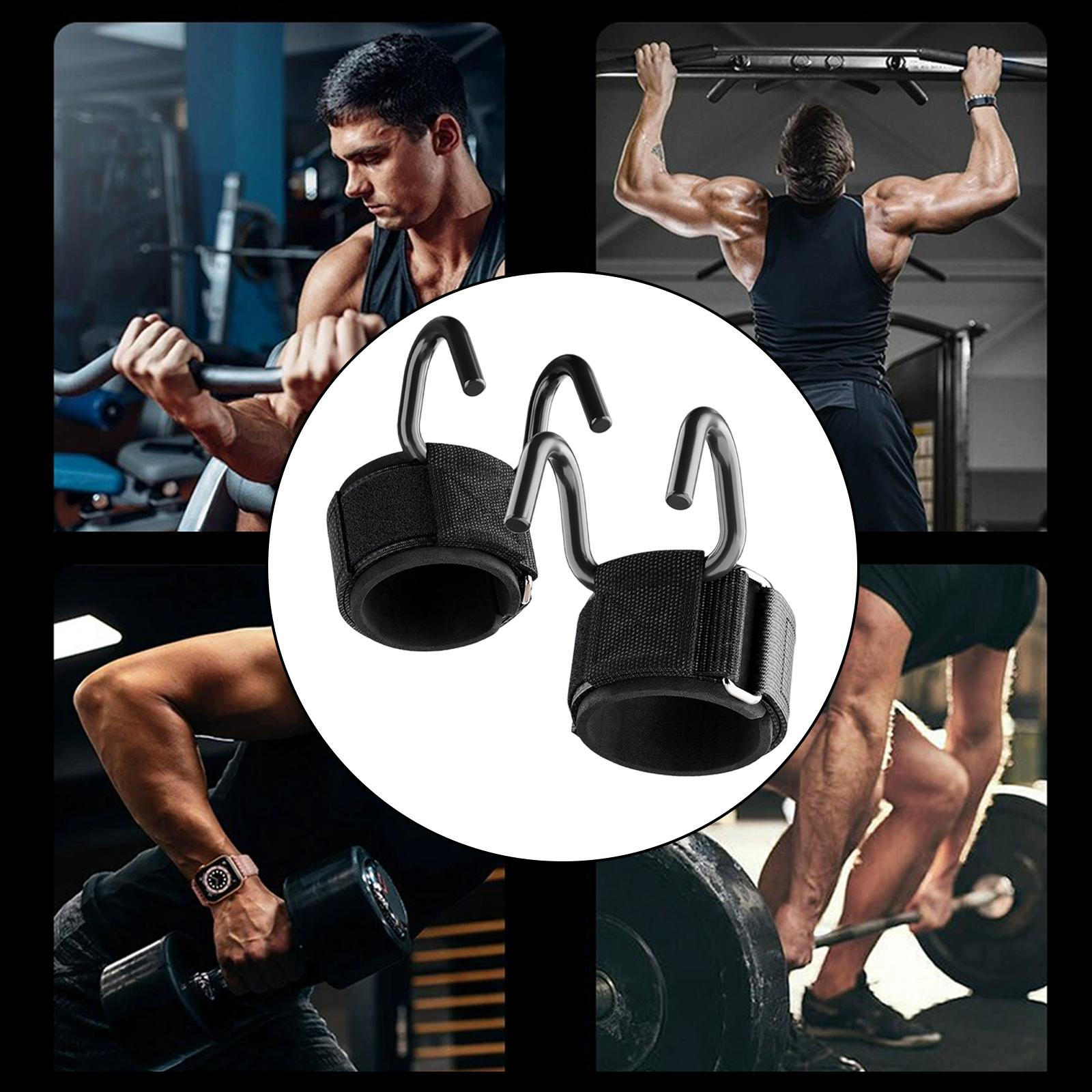 

2 Pieces Weight Lifting Hooks Wrist Straps Support Versatile Grips Deadlift Grip for