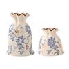 Vintage Floral Texture Ceramic Vase Table Decoration Flower Arrangement Creative Bag Shape Flowers Vases Room Aesthetic Decor