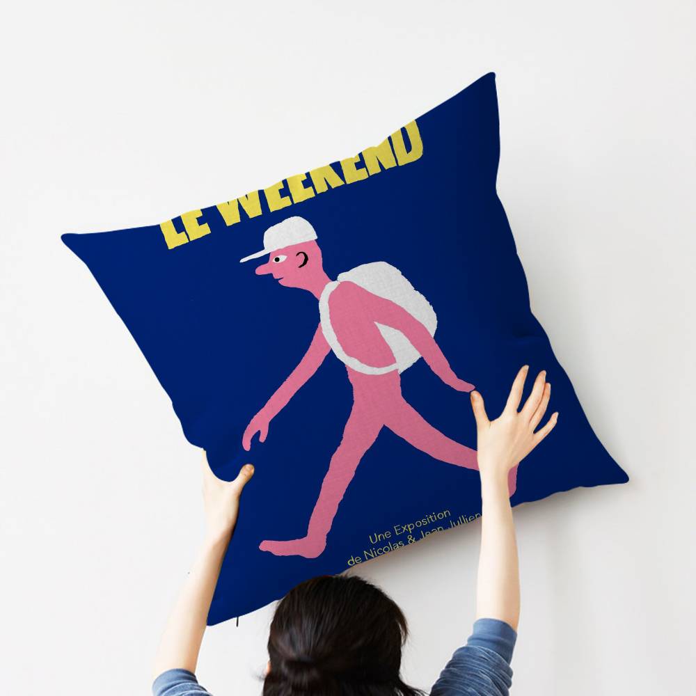 French Illustrator Jean Julie Pillow Gifts Home Office Furnishings Bedroom Sofa Car Cushion Cover Case 45x45cm
