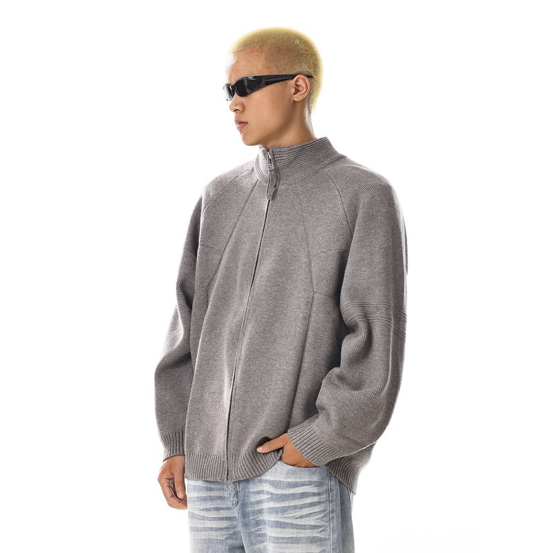 American Retro Design Niche Knitted Cardigan Sweater for Men, New Autumn Versatile Casual Loose Commuter Jacket