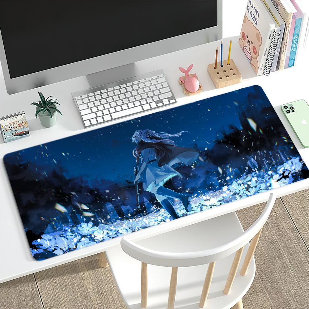Japan Hot F-Frieren Cute Mouse Pad Desk Mat Large Non-slip Anti-fray Keyboard Ergonomic Office Rubber PC Home Custom