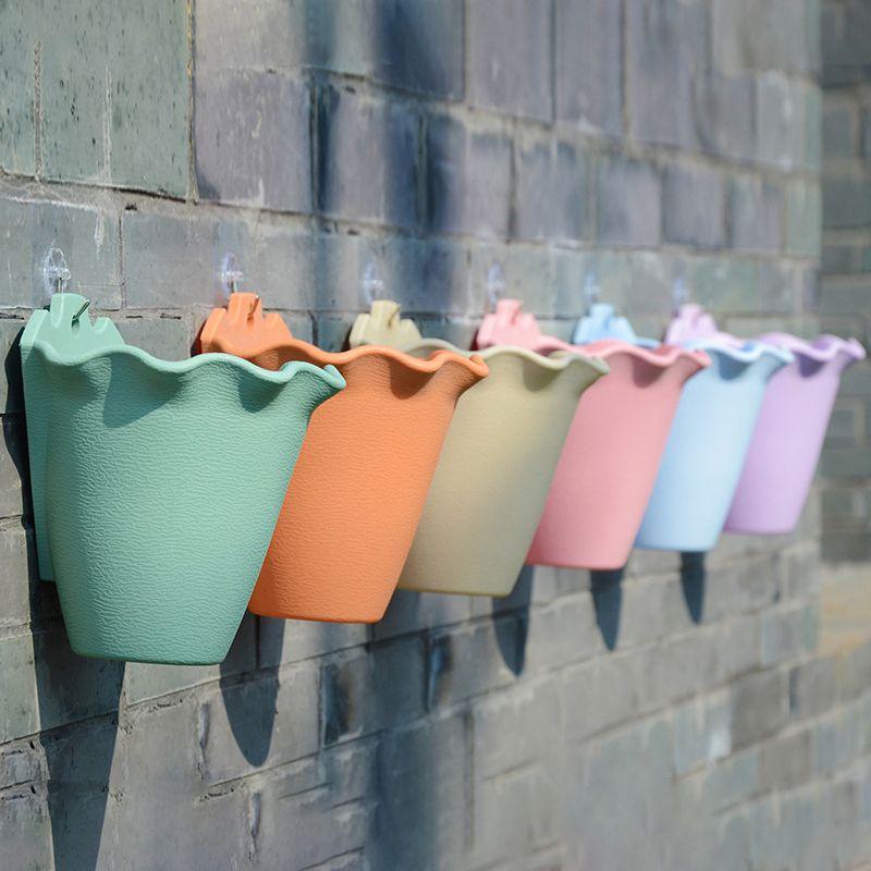 Vibrant Plastic Hanging Planter For Garden Or Balcony Wall Flower Pot Decoration