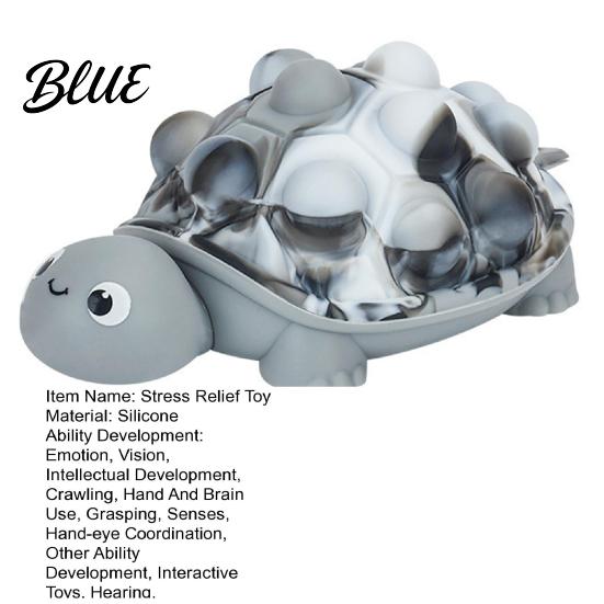 Turtle Fidget Toy Bubble Shell Stress Ball Silicone Relieving Tortoise Squeeze Sensory Animal Shape Hand Therapy Exercise