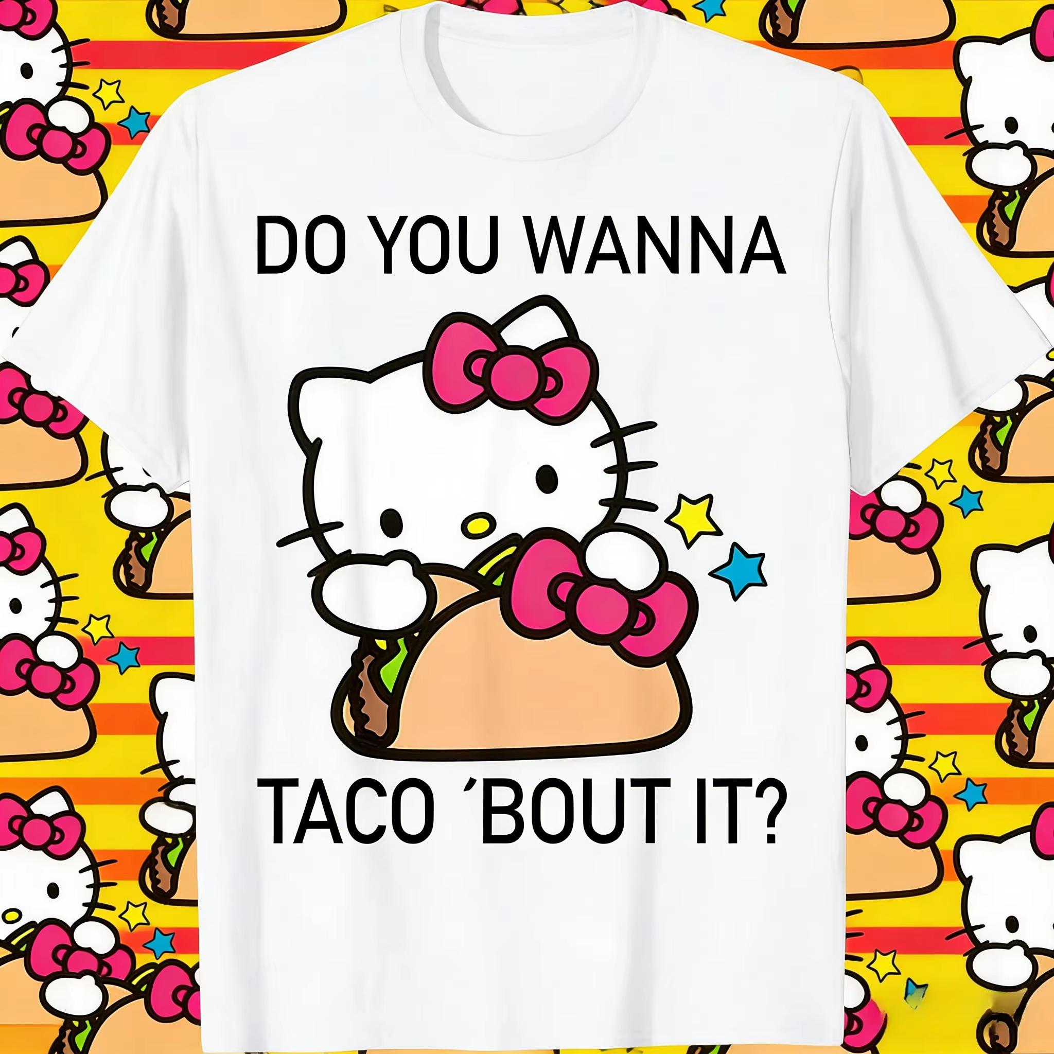 

2026 new Summer HelloKitty Cute Print Tee Casual Short Sleeve Cotton Tops for Adults Kids Sweet Kawaii Style Daily Outfit S