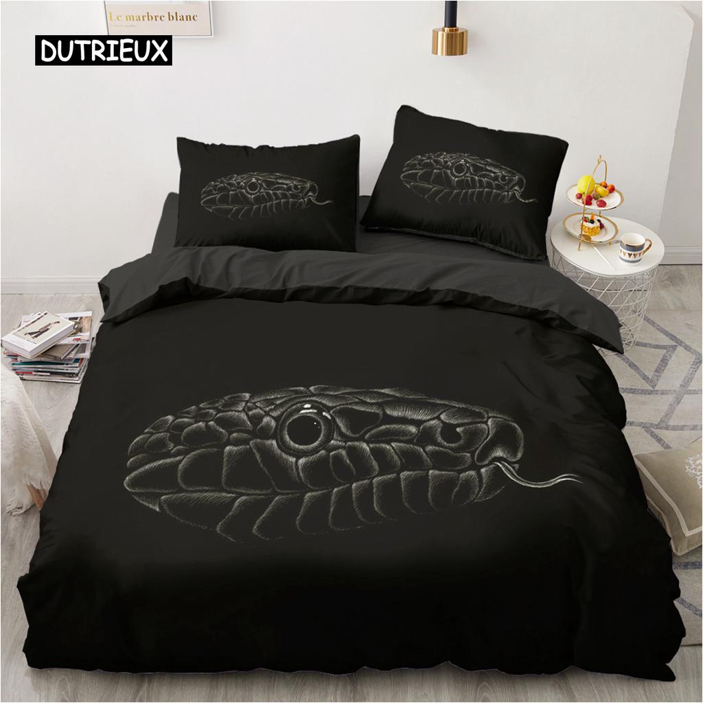 Schwarzes Tier Bettbezug Set Tigerdruck Bettwäsche Set für Kinder Jugendliche Einzelbett Twin Doppelbett Queen King Größe Polyester Steppdeckenbezug