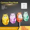 4 Pcs Cute Cartoon Bear Plug Holder Hooks Strong Adhesive No Drill For Home Kitchen Bathroom Storage