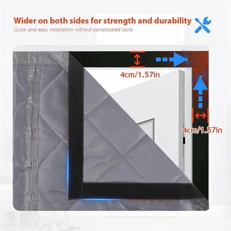 Magnetic Thermal Insulated Door Curtain Energy-Saving Privacy-Protecting Windproof Waterproof Cotton Curtain for Heater Room