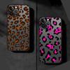 Leopard Print Phone Case for iPhone 16 11Pro 13 Mini 7 8 Plus XS Max SE XR 14 Pro 15Pro 12 Matte Cover
