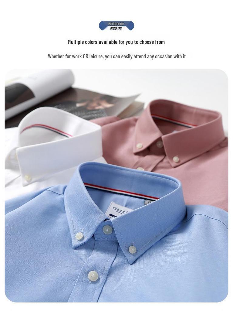 Men's Long Sleeve Striped Oxford Button-Down Shirt - New Color