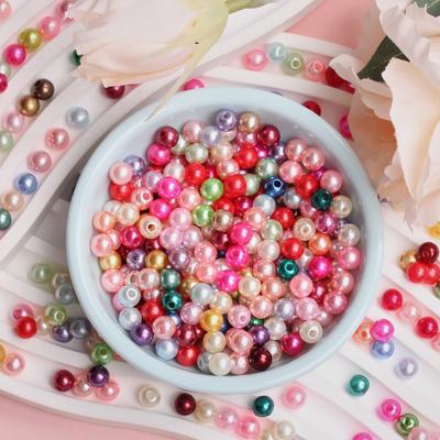 50/100Pcs Pearl Spacer Loose Beads Accessories Necklace Bracelet Earrings 6/8mm DIY Jewelry Making Round Acrylic