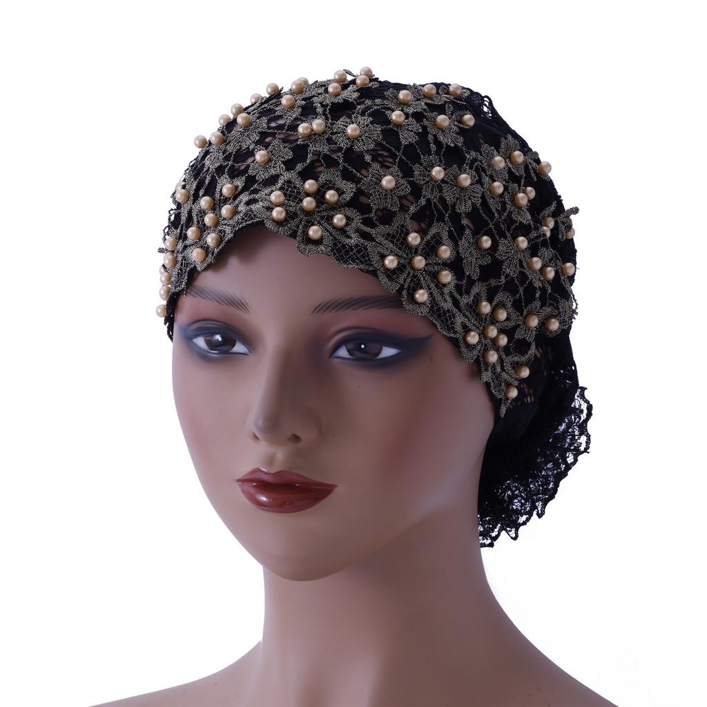 Summer Ladies Embroidered Lace Breathable Hat With Pearl Beaded Cover For Mom And Women