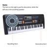 BIGFUN 61 Keys USB Electronic Organ Kids Electric Piano with Microphone Black Digital Music Electronic Keyboard with