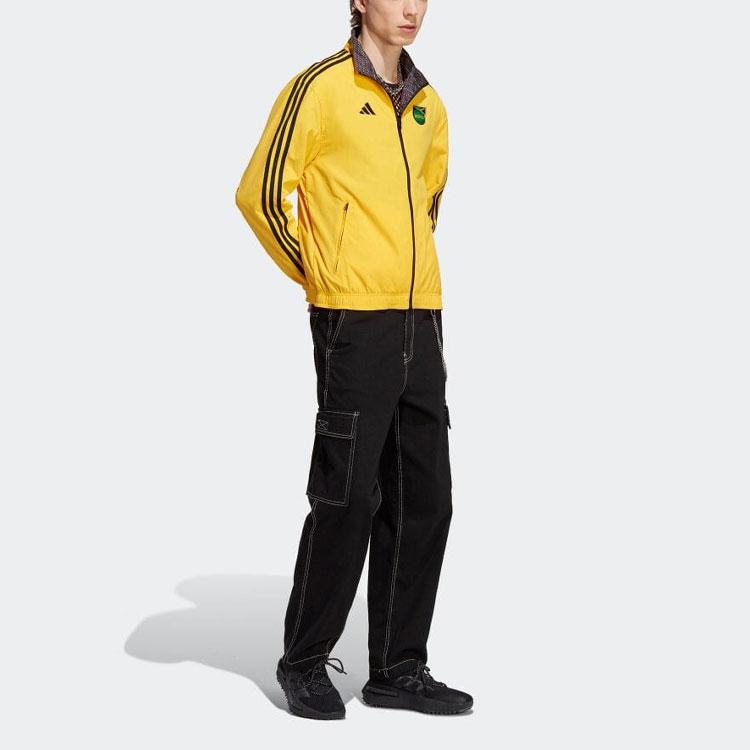 Adidas Reversible Zip-Up Jacket With Logo Print Men Outerwear Yellow IB7461