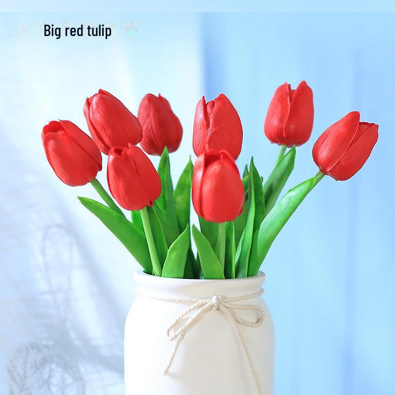 

Тюльпан PU Мини искусственный цветок для домашнего декора и свадебного букета null ярко-красный
