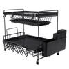 Dish Drying Rack 2 Layer Foldable Versatile Convenient Storage Dish Drainer Rack with Utensil