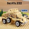 Non-Toxic Wwii Military North African Campaign Wheeled Armored Vehicle Tank Cannon Soldier Figures Building Blocks Weapon Truck Army Toy
