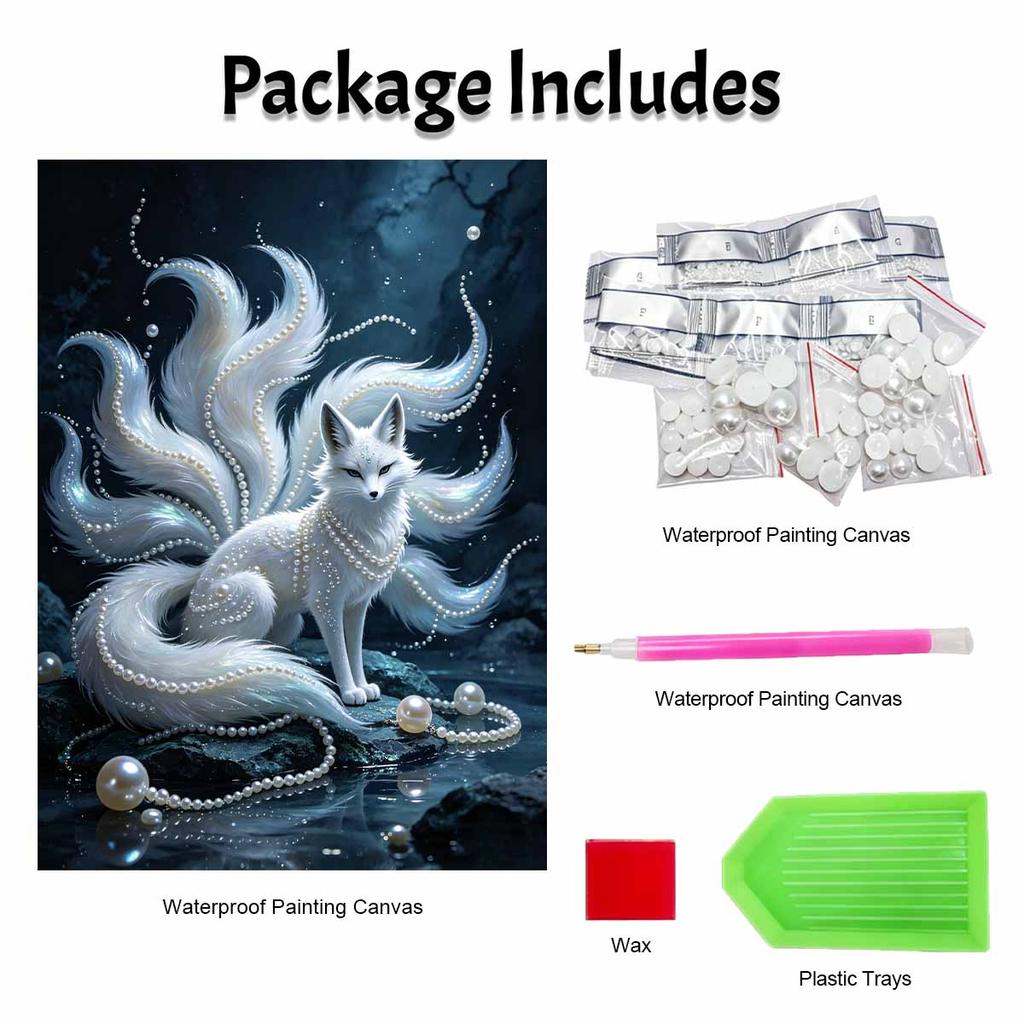 Kit Pittura Diamante Perle Fai da Te per Adulti e Principianti, Pittura Scintillante Volpe Mitologica Artigianato Decorazione Murale Casa Regalo fatto a mano
