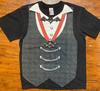 Vampire Punk Gothic Black Tuxedo Classic Fit T Dress Shirt Chains Skulls SZ L Unisex T-Shirt