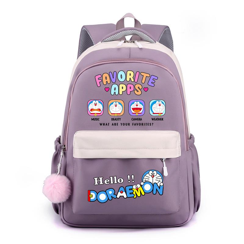 New Animation Peripheral Doraemon School Bag Backpack Cartoon Backpack Large Capacity Student School Bag Stationery