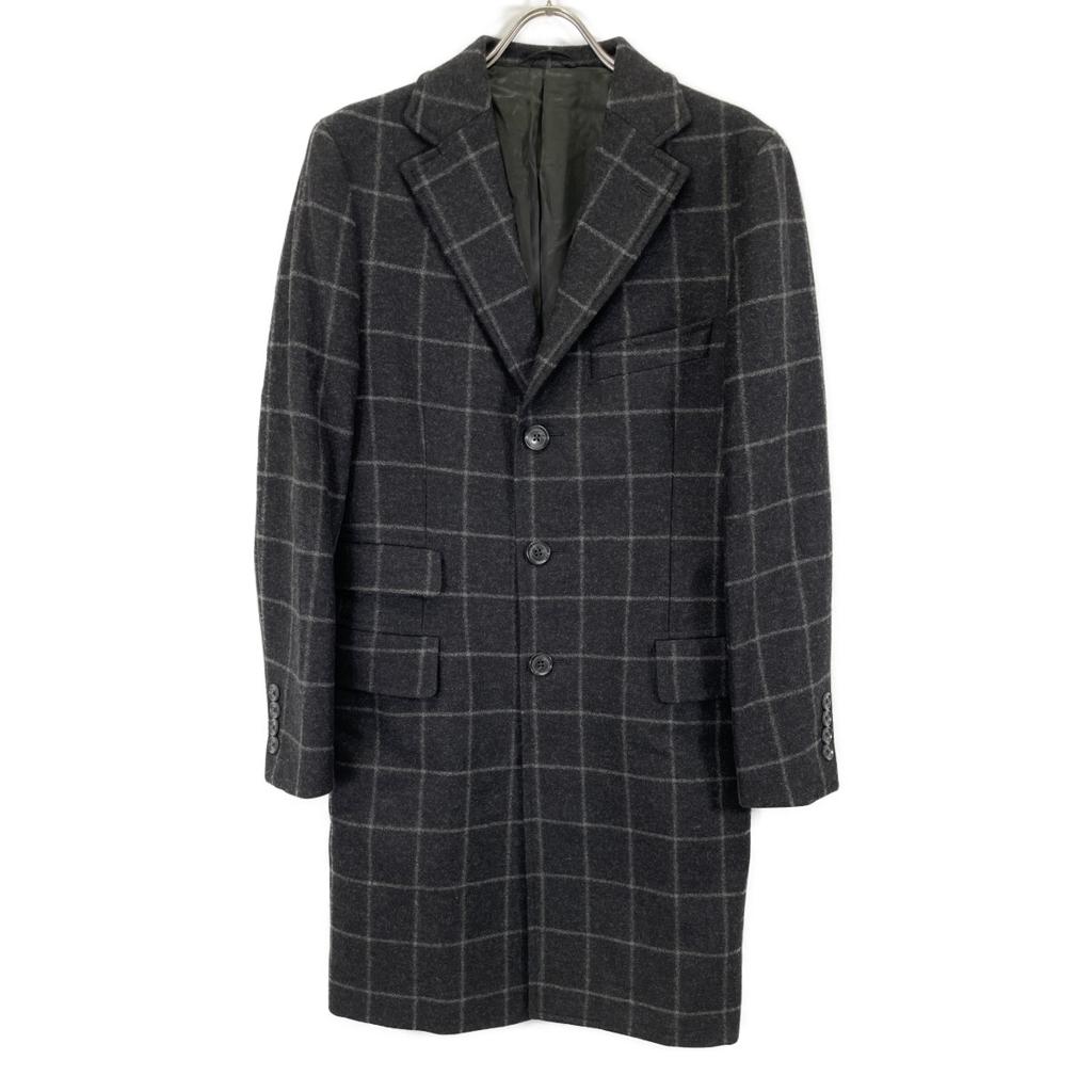 L.B.M.1911 Black 5636 Wool Chester Coat Coat M Dark grayUsed