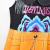 Kids Girls Anime Cartoon POP Singer Super Star Rumi Mira Zoey Printed Lapel Collar Sleeveless Dress Bag Set Halloween Cosplay Costumes