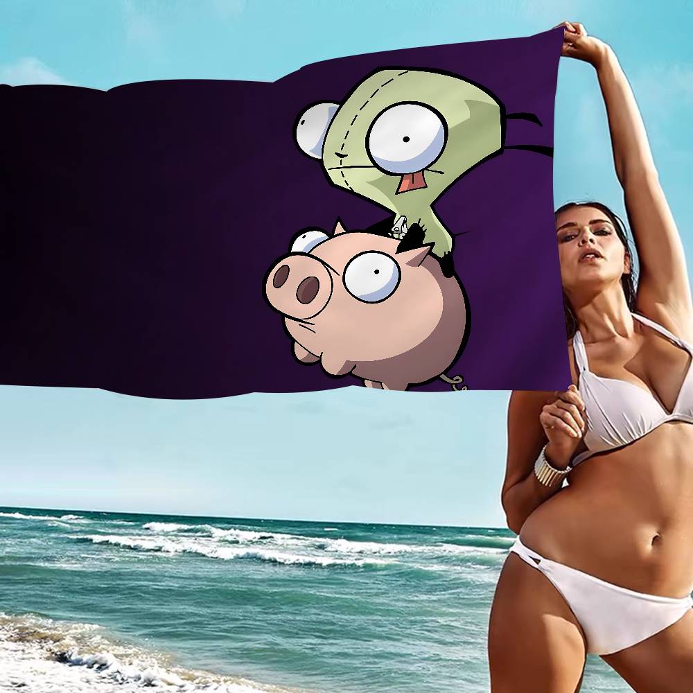 Invader Zim Hippie Microfiber Beach Towel Absorbent Quick Dry Soft Yoga Swimming Resort Mountain Climbing Towel