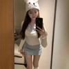 Can Be Spicy or Sweet Autumn and Winter Design Sense Polo Collar Fake Two Pieces Slim Short Sweet Sister Sweater Knitted Sweater Outer Wear
