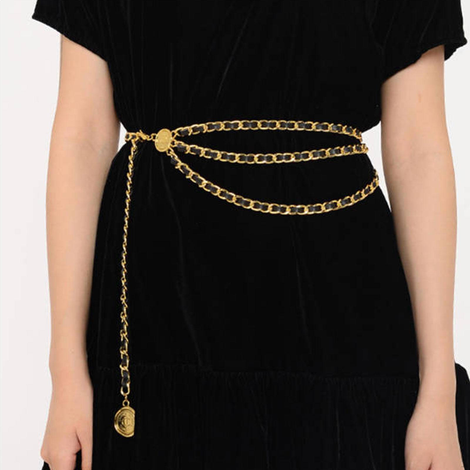 

Waist Chain Belt Body for Girls Party Dresses Ladies Bridal Gold Black