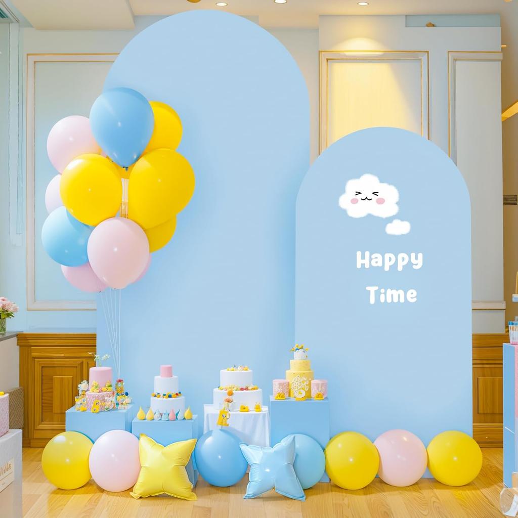 7.2FT Baby Pink Arch Covers, Round Top Wedding Arch Cover Spandex for Birthday Party Baby Shower Graduation Ceremony Decoration