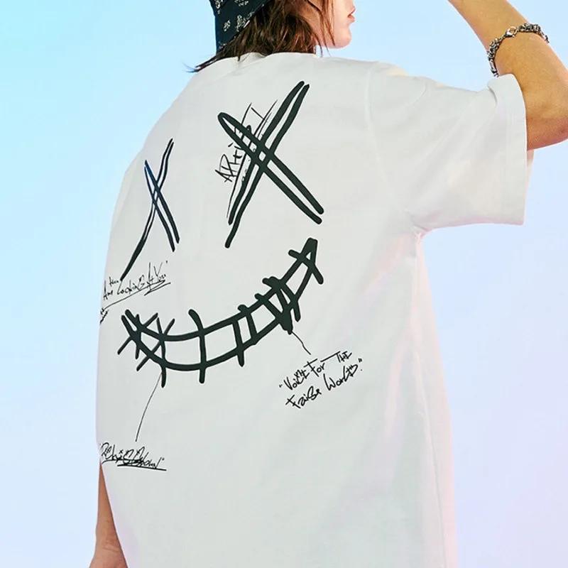 Hip Hop Oversize T Shirt Men Streetwear Harajuku Cartoon Print Tshirt Short Sleeve Cotton Loose HipHop T-Shirt Plus Size 5XL