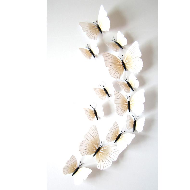 New Gossip Girl Same 12Pcs/Set 3D Butterfly Wall Stickers Living Room Butterflies Decors For Home Fridge Decoration