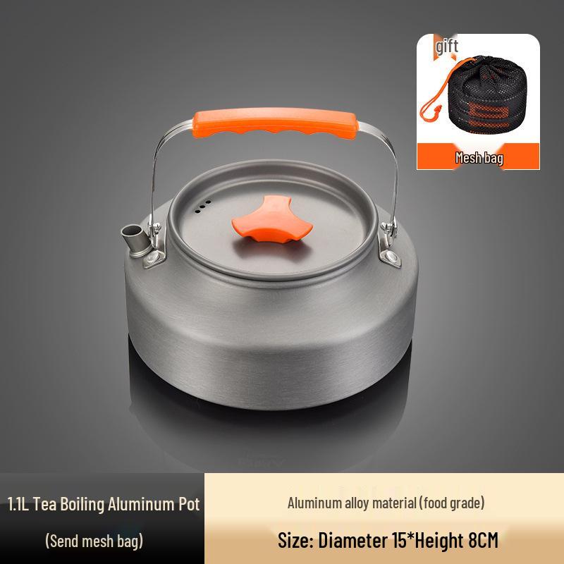 

Портативный набор походной посуды для кемпинга: Складные кастрюли и чайник из алюминиевого сплава