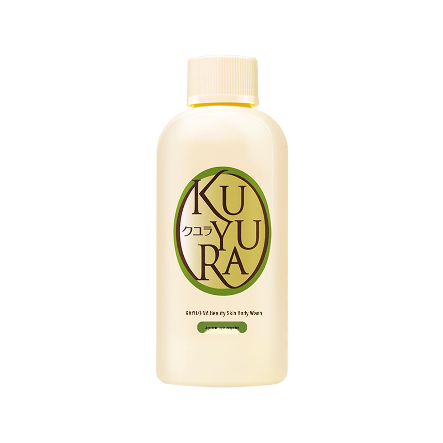 Kuyura Serene Tea Garden Body Wash: Japanese-style Woody Fragrance for Gentle Cleansing, 90ml.