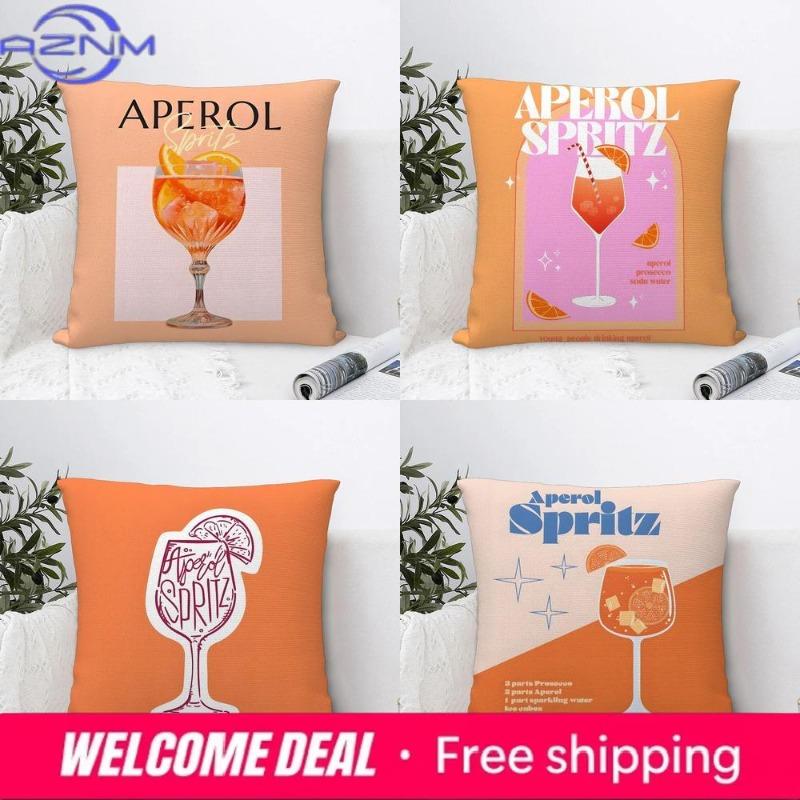Home Decor Aperol Spritz Themed Decorative Pillow Covers Pattern Cushion Cover Suitable For Sofa Bedroom Car Pillow Cover