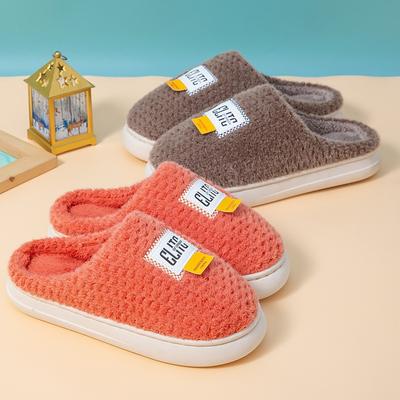 Women's Cotton Slippers for Autumn and Winter Home Use Thick Soled Indoor Couple Men's Anti Slip and Warm Plush Cotton Slippers
