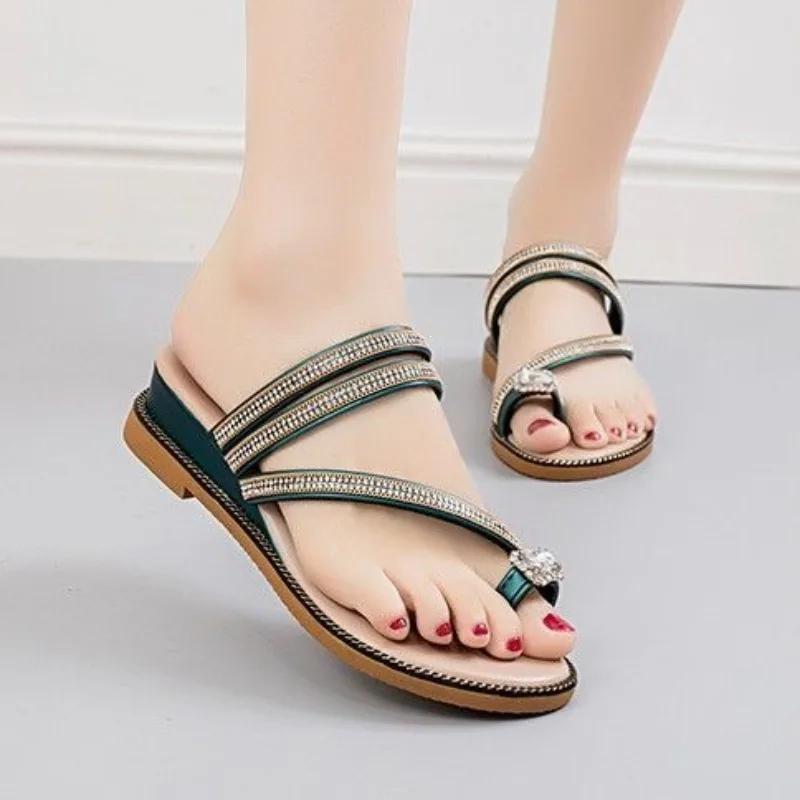 Shoes For Women Wedge Heel Slides Flip Flops Casual Woman Slippers Novelties Low Price Korea Style Summer Sandals Footwear