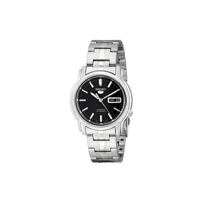 

SEIKO 30 meters waterproof Automatic Steel Strap 37mm men s watch black dial SNKK71K1