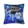 Frutiger Aero Aesthetic Square Pillow Case Tech Great Wave of Kanagawa Fishes Cushion Cover Customized Pillowcover Home 40*40cm