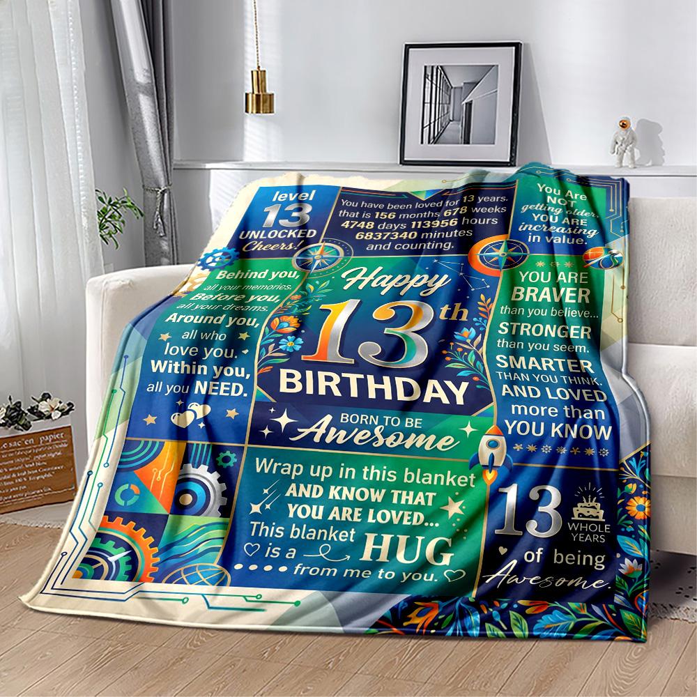 13. Geburtstag Feier Decke Bequem Perfekt für Büro Bett Bürostuhl Vier Jahreszeiten Universell Modern Geburtstag Weihnachten Geschenk Decke